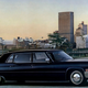 A vintage photograph of a Cadillac Fleetwood sedan.